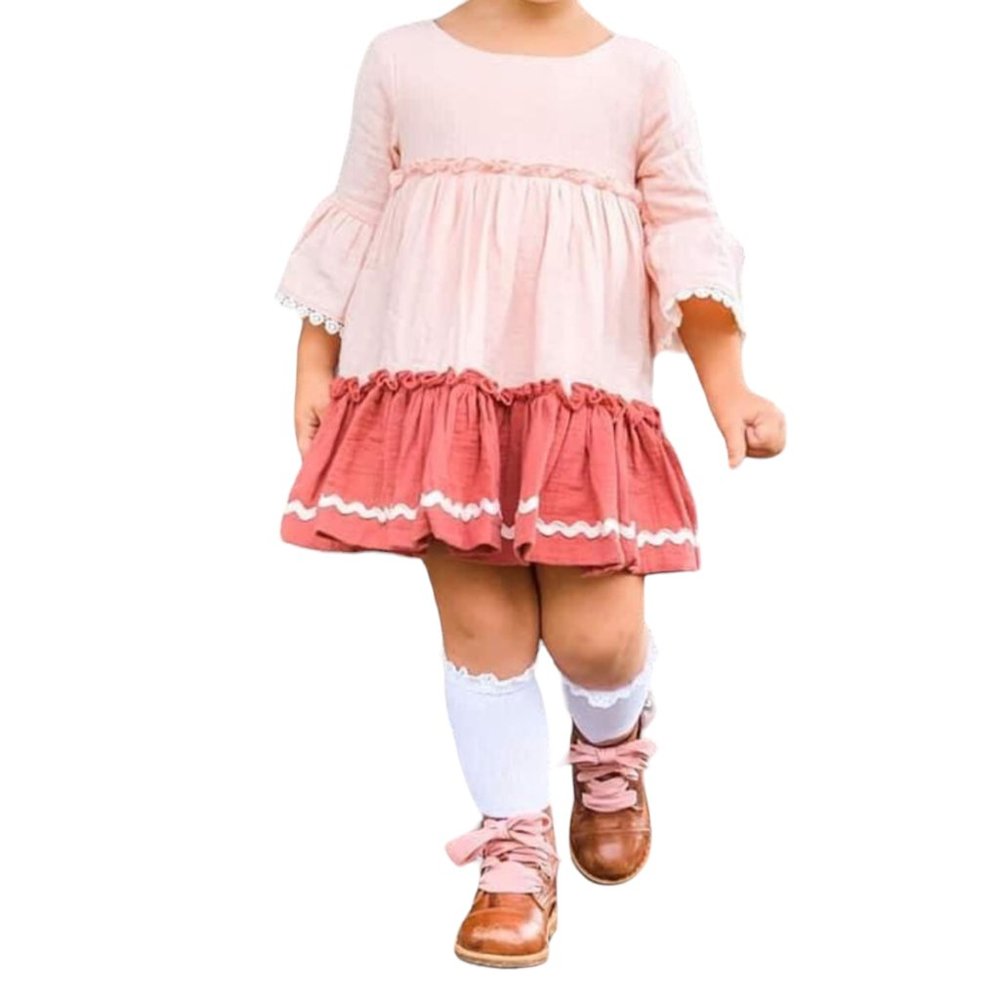 New w Tag, Matilda Jane Forever and Ever Pink Lined Ruffle Girls Dress in Size 2 - Picture 1 of 8